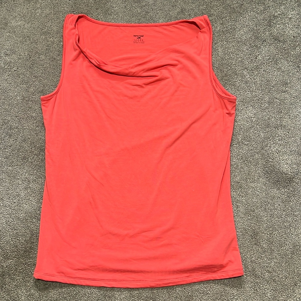 Horny Toad Cowl Neck Tank Top Coral size large